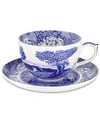 Spode Blue Italian Jumbo Cup And Saucer In Blue/white