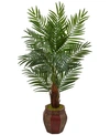 Nearly Natural 5' Areca Palm Artificial Tree In Mixed-pattern Planter In Green
