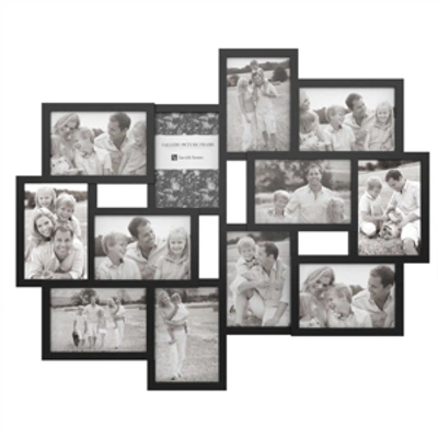 Trademark Global Collage Picture Frame With 12 Openings For 4x6 Photos By Lavish Home, Black
