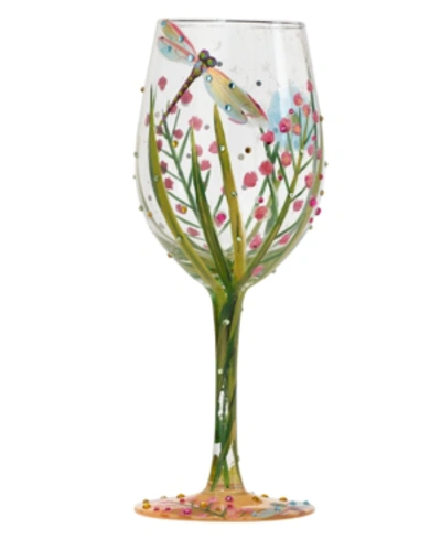 Enesco Lolita Dragonfly Wine Glass In Multi