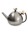 Michael Aram Butterfly Ginkgo Stainless Steel & Brass Round Teapot In Silver