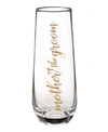 LILLIAN ROSE MOTHER OF GROOM STEMLESS CHAMPAGNE GLASS AND WEDDING TOASTING GLASS