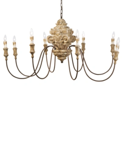 Carriage & Co. Wood Carved Chandelier In Natural