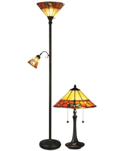 Dale Tiffany Genoa Metal Lamp Set In Multi