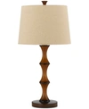 Cal Lighting 3-way Resin Bamboo Table Lamp In Oatmeal