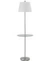 Cal Lighting Andros Floor Lamp With Glass Tray In Brushed Steel