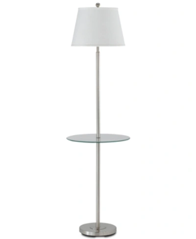 Cal Lighting Andros Floor Lamp With Glass Tray In Brushed Steel
