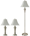STYLECRAFT STYLECRAFT KADIAN SET OF 3: 2 TABLE LAMPS AND 1 FLOOR LAMP