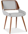 ARMEN LIVING PANDA MID-CENTURY DINING CHAIR IN WALNUT FINISH AND BROWN FABRIC