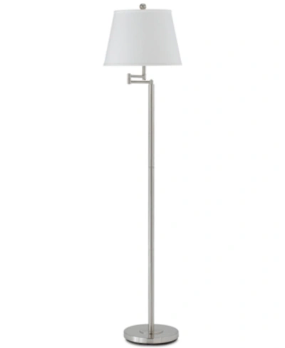 Cal Lighting Andros Metal Swing Arm Floor Lamp In Brushed Steel