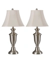 Stylecraft Softback Silk Fabric Shade Table Lamp Set, Pack Of 2 In Silver-tone