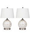 ABBYSON LIVING SET OF 2 MOTHER-OF-PEARL MINI ROUND TABLE LAMPS