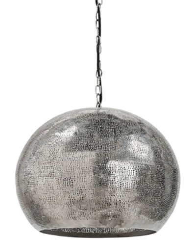 Carriage & Co. Pierced Metal Sphere Pendant In Silver
