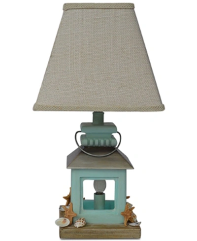 Ahs Lighting Coastal Lantern With Night Light In Light Blue