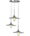 Dale Tiffany Indonesia 3-light Led Art Glass Hanging Fixture In Satin Nickel