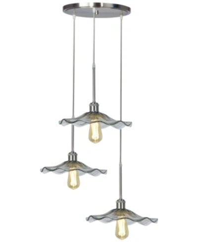Dale Tiffany Indonesia 3-light Led Art Glass Hanging Fixture In Satin Nickel