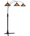 NOVA LIGHTING MICA 3 LIGHT STEEL ARC FLOOR LAMP