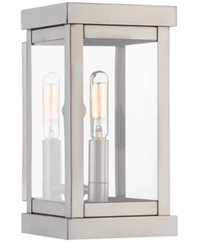 Livex Hopewell Outdoor Wall Lantern In Brushed Nickel