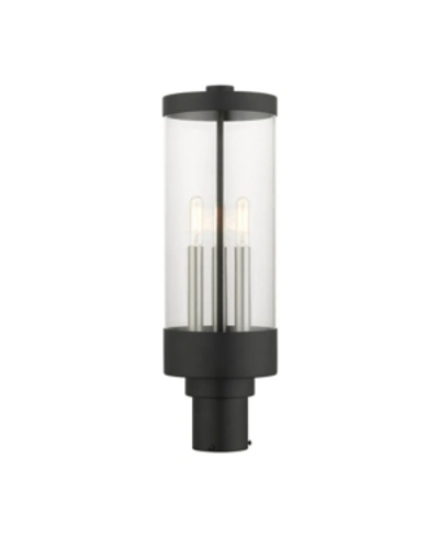 Livex Hillcrest 3 Lights Outdoor Post Top Lantern In Black