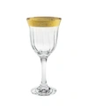 Lorren Home Trends Melania Collection Gold Red Wine Glass - Set Of 6 In Multi
