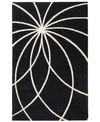 Surya Forum Fm-7072 Black 4' X 6' Area Rug In Black