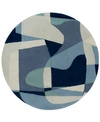 Surya Forum Fm-7195 Teal 8' Round Area Rug In Teal