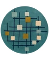 Surya Forum Fm-7201 Teal 6' Round Area Rug In Teal