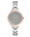 NINE WEST WOMEN'S ROSE GOLD-TONE AND SILVER-TONE BRACELET WATCH, 34MM