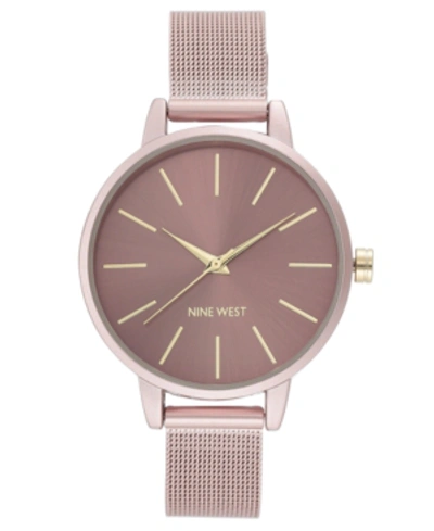 Nine West Women's Pink Mesh Bracelet Watch, 38mm