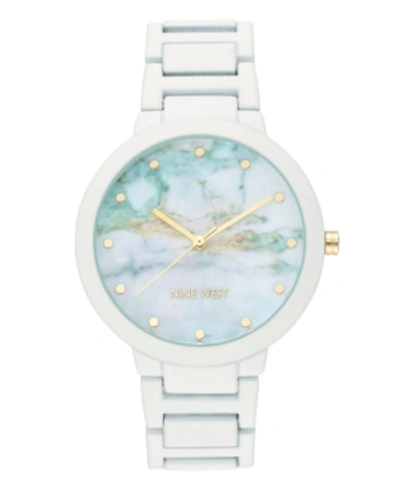 Nine West Women's White Rubberized Bracelet Watch, 40.5mm