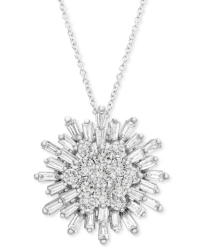 Wrapped In Love Diamond Starburst 20" Pendant Necklace (1-1/2 Ct. T.w.) In 14k White Gold, Created For Macy's