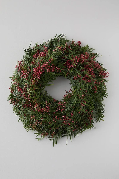 Terrain Fresh Pepperberry Wreath In Green