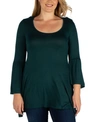 24SEVEN COMFORT APPAREL WOMEN'S PLUS SIZE FLARED TUNIC TOP