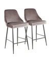 Lumisource Marcel Chrome Counter Stool, Set Of 2 In Slver