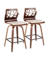 Lumisource Folia Counter Stool, Set Of 2 In Cream