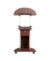 Rta Products Techni Mobili Sit-to-stand Rolling Adjustable Laptop Cart In Chocolate