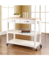 Crosley Stainless Steel Top Kitchen Cart Island With Optional Stool Storage In White