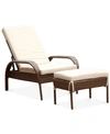 ABBYSON LIVING HEATHER OUTDOOR WICKER CHAISE LOUNGE W/CUSHION