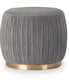 Adore Decor Jolie Pleated Ottoman In Grey