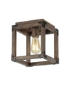 Jonathan Y Magnolia Rustic Farmhouse Led Flush Mount In Brown