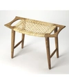 Butler Specialty Butler Tristan Wood And Rattan Stool In Beige