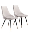 Zuo Piccolo Dining Chair, Set Of 2 In Gray