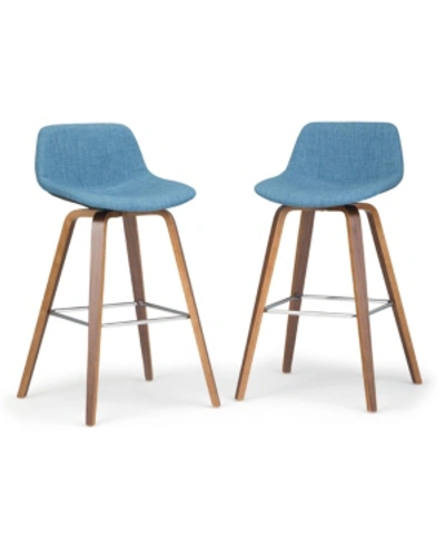 Simpli Home Randolph Counter Stool (set Of 2) In Blue