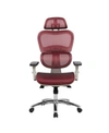 Rta Products Techni Mobili Deluxe Mesh Office Executive Chair In Red