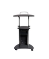 Rta Products Techni Mobili Sit-to-stand Rolling Adjustable Laptop Cart In Grey