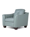 Nice Link Jaira Tufted Leather Club Chair In Spa Blue