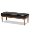 Baxton Studio Arvid Mid-century Modern Dining Bench In Black