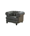ABBYSON LIVING MILFORD LEATHER ACCENT CHAIR