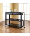 Crosley Stainless Steel Top Kitchen Cart Island With Optional Stool Storage In Black