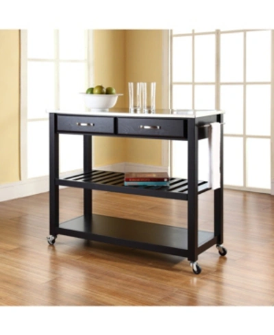 CROSLEY STAINLESS STEEL TOP KITCHEN CART ISLAND WITH OPTIONAL STOOL STORAGE